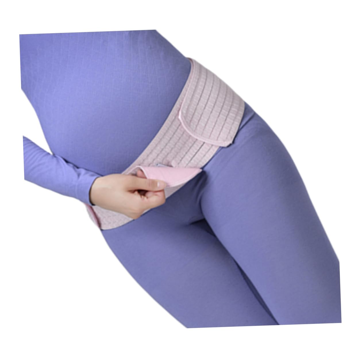 Outanaya Breathable Dual-Layer Maternity Belly Band Pelvic Support for Pregnant Women, Postpartum Waist Care Abdominal Belt, Pink Free Size Pregnancy Protector image number 5