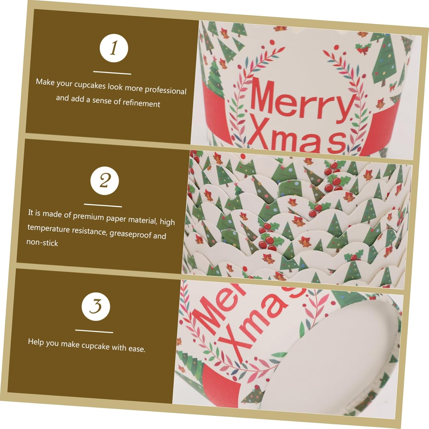 WOONEKY 150Pcs Baking Cup Cake Cup Muffin Non-Stick Paper for Baking Supplies for Christmas Parties and Occasions Random Color