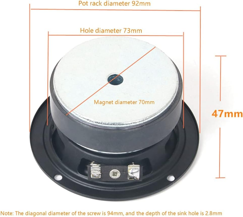 2X 3 Inch Full Range Speaker Audio Speaker 4 Ohm 30W Hifi Speaker Stereo Mid- Speaker DIY Home Amplifier Speaker image number 3