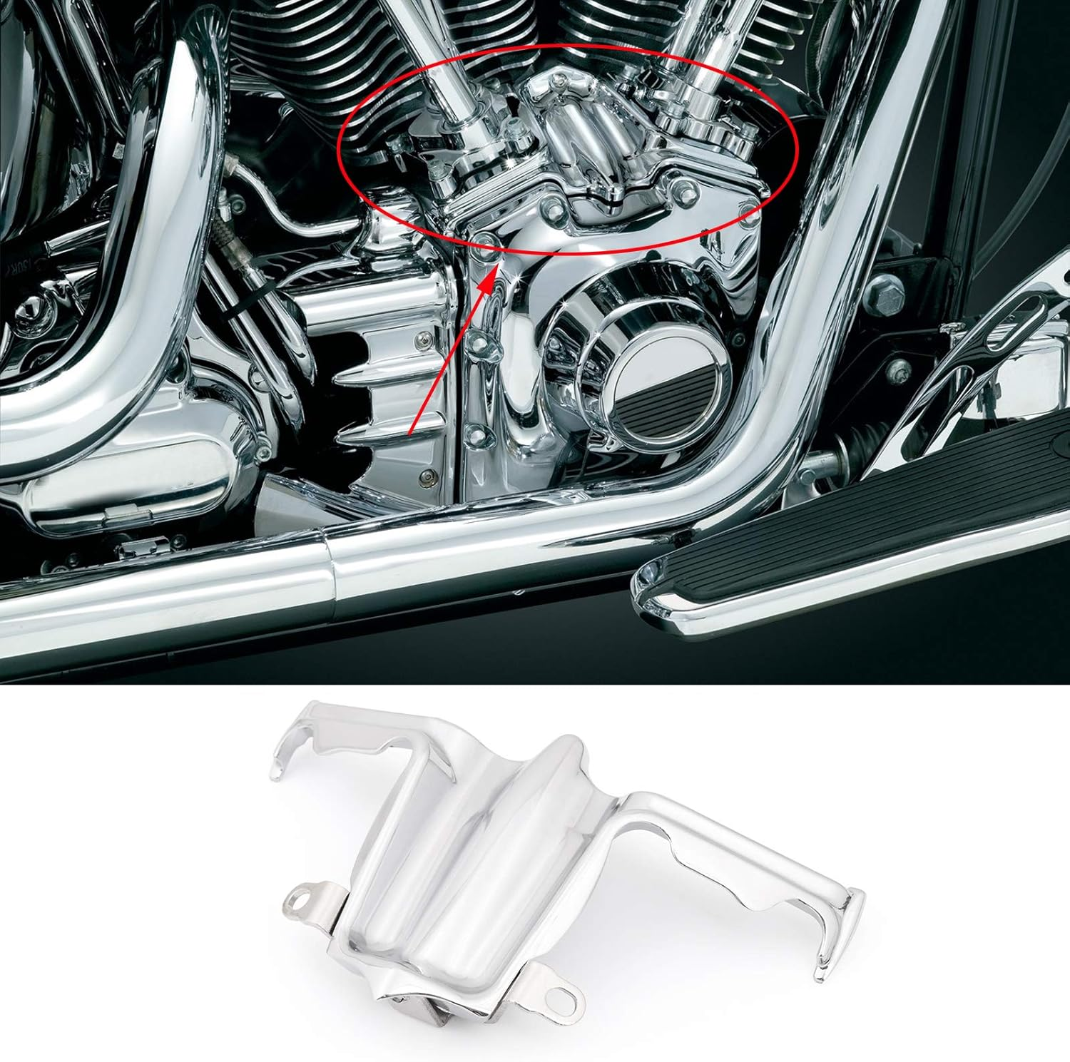 Artudatech Chrome Tappet/Lifter Block Accent Cover for Har-Ley Twin Cam 1999 2000 2001 2002 2003 2004 2005 2006 2007 2008 2009 2010-2016 Road King Engine Models Harley-Davidson Horn Cover image number 2