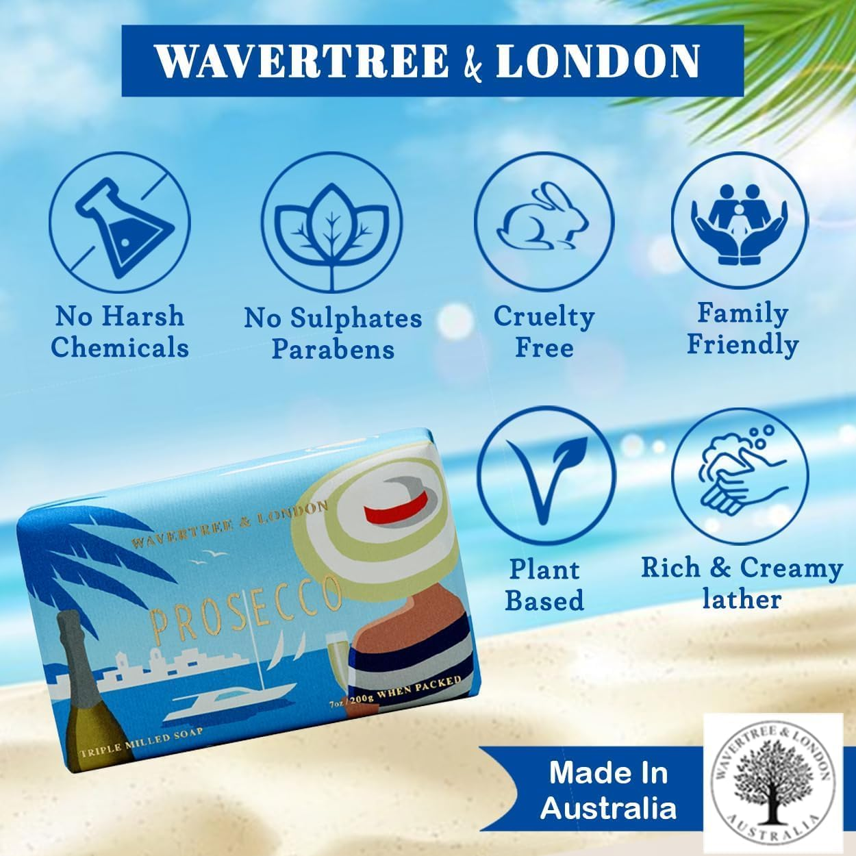 Wavertree and London Prosecco Soap Bar 200 G image number 6