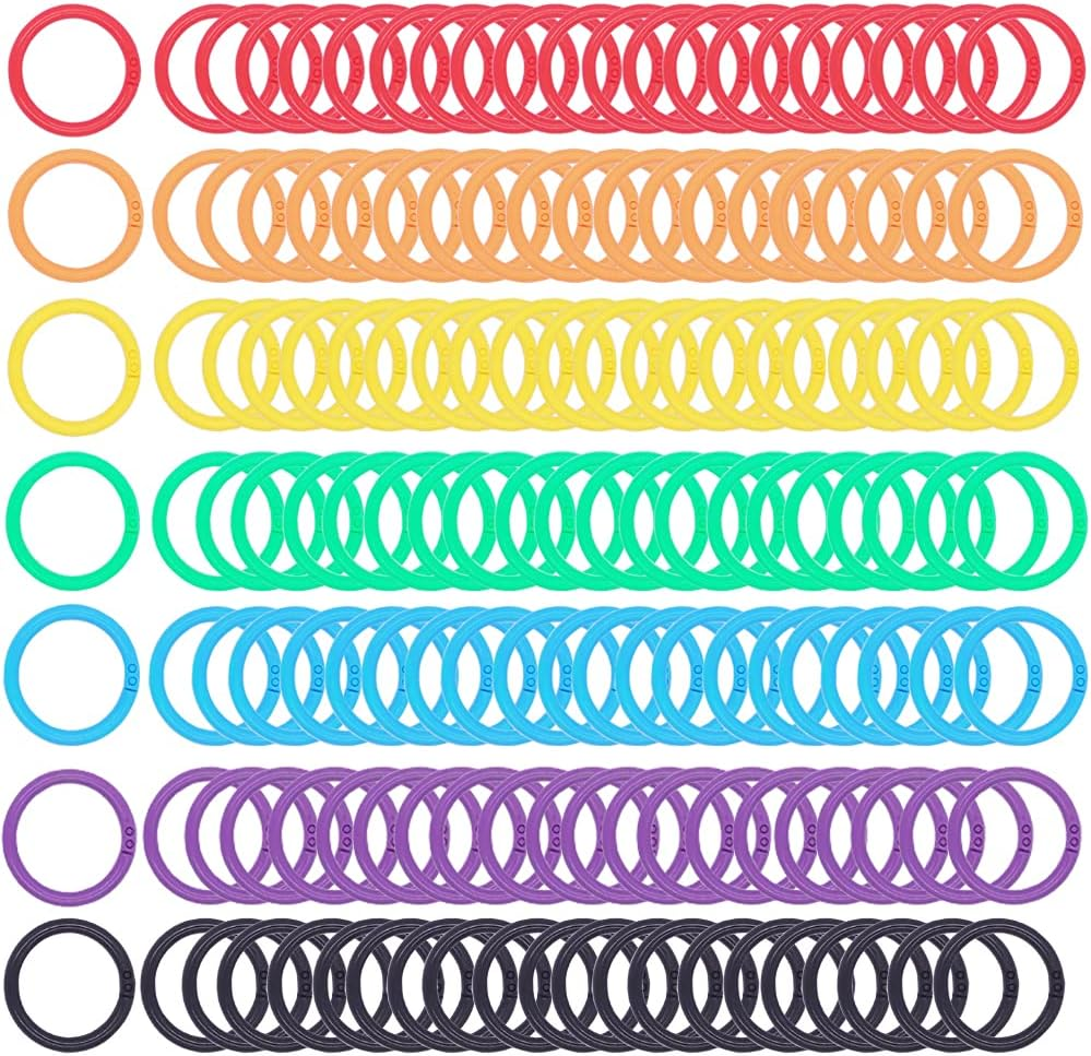 Plastic Binder Rings 1 Inch, Flexible Loose Leaf Book Rings, Colorful Keychain Clips for Index Cards, Scrapbooks, Word Cards and Documents (140 Pack) image number 6