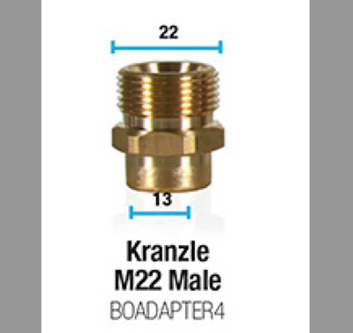Bowden'S Own Kranzle M22 Male Snow Cannon Adapter image number 1
