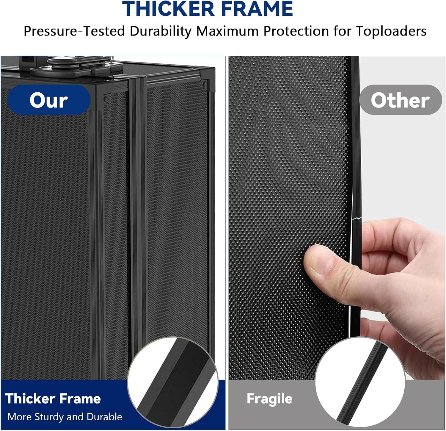 Toploader Storage Box for 3"X4" Rigid Cards Trading Card Storage Box &ndash; Trading Card Cases for Sports Card Box Holds 600+ Card Holders &ndash; Trading Card Organizer Case with Lock and 6 Removable Slots image number 1