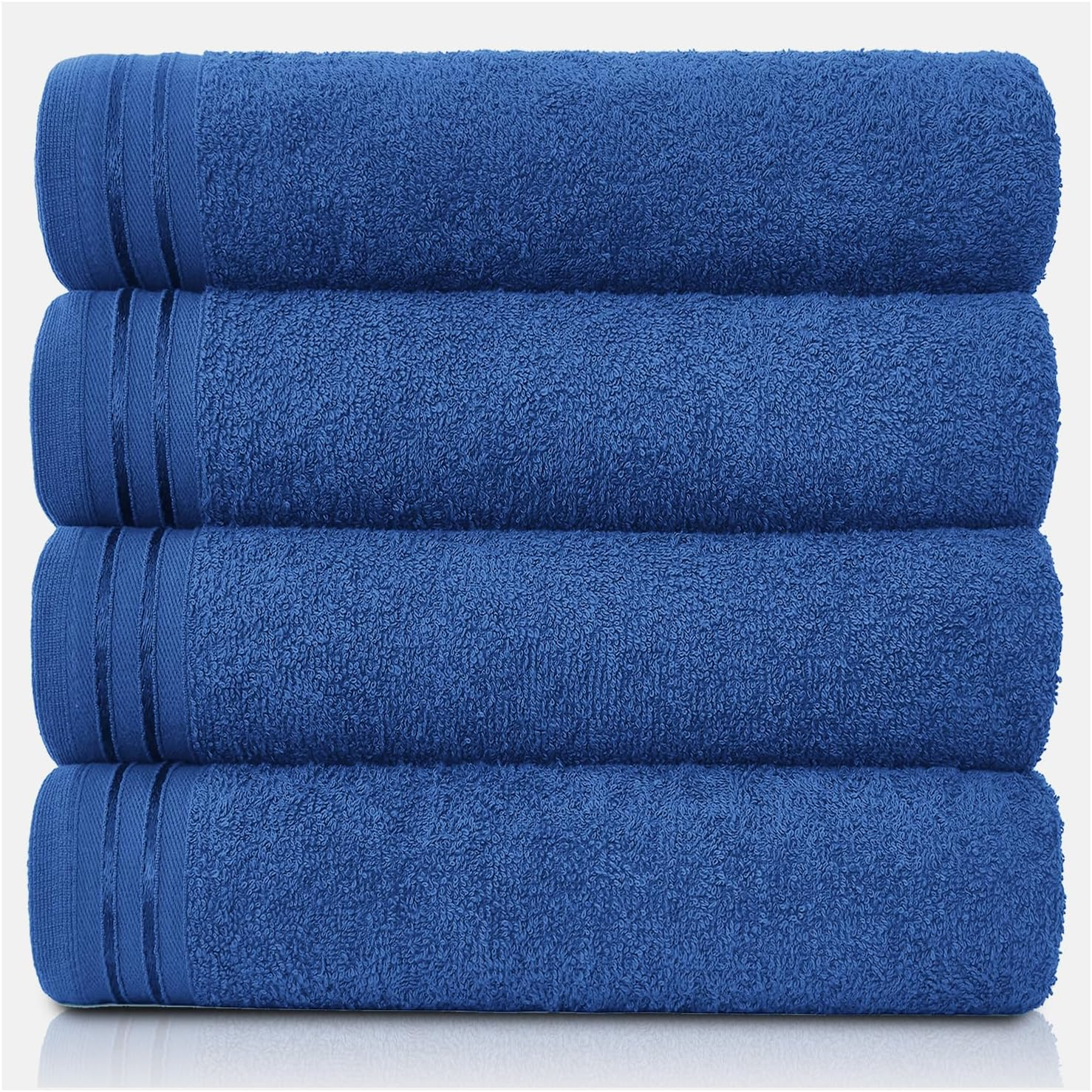 GC GAVENO CAVAILIA Large Towels Bath Sheet-Highly Absorbent Egyptian Cotton Towel Set-4 Pack Extra Soft Large Bath Towel Royal Blue-Quick Dry Bath Sheets-450 GSM Washable Towels, 75X135 Cm - Ochre image number 2