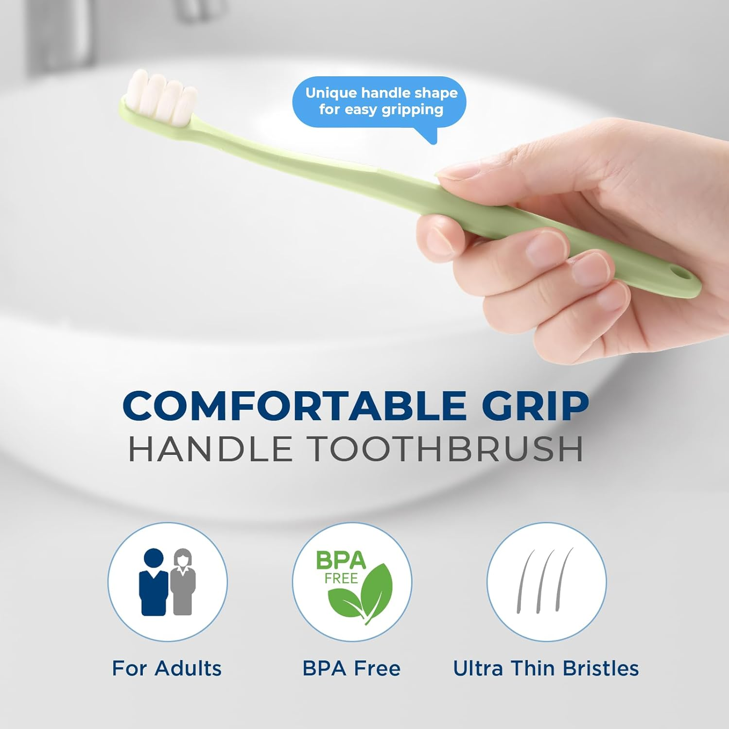 Extra Soft Toothbrushes for Adults Sensitive Gums, Upgraded 20000 Soft Bristles Toothbrush with 8 Holes, Compact Small Head Portable Manual Toothbrush for Pregnant Women, Elderly, Braces image number 5