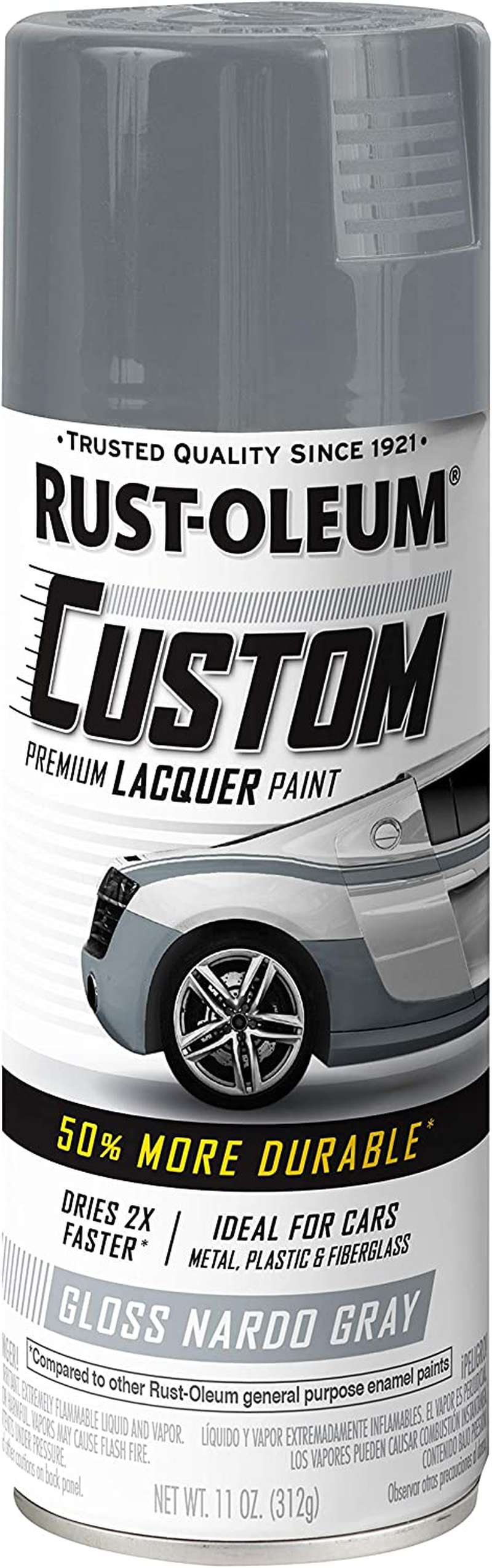 Rust-Oleum Custom Gloss Lacquer Spray Paint &ndash; Clear, 311G | Fast-Drying Protective Top Coat for Automotive, Metal & Plastic Surfaces