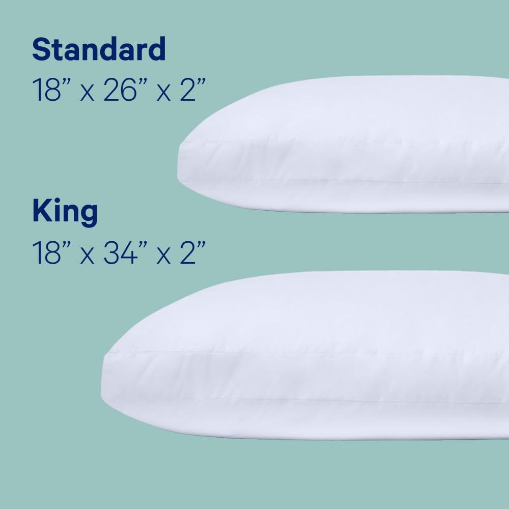 Casper Essential Pillow for Sleeping, Standard, White, Two Pack image number 3