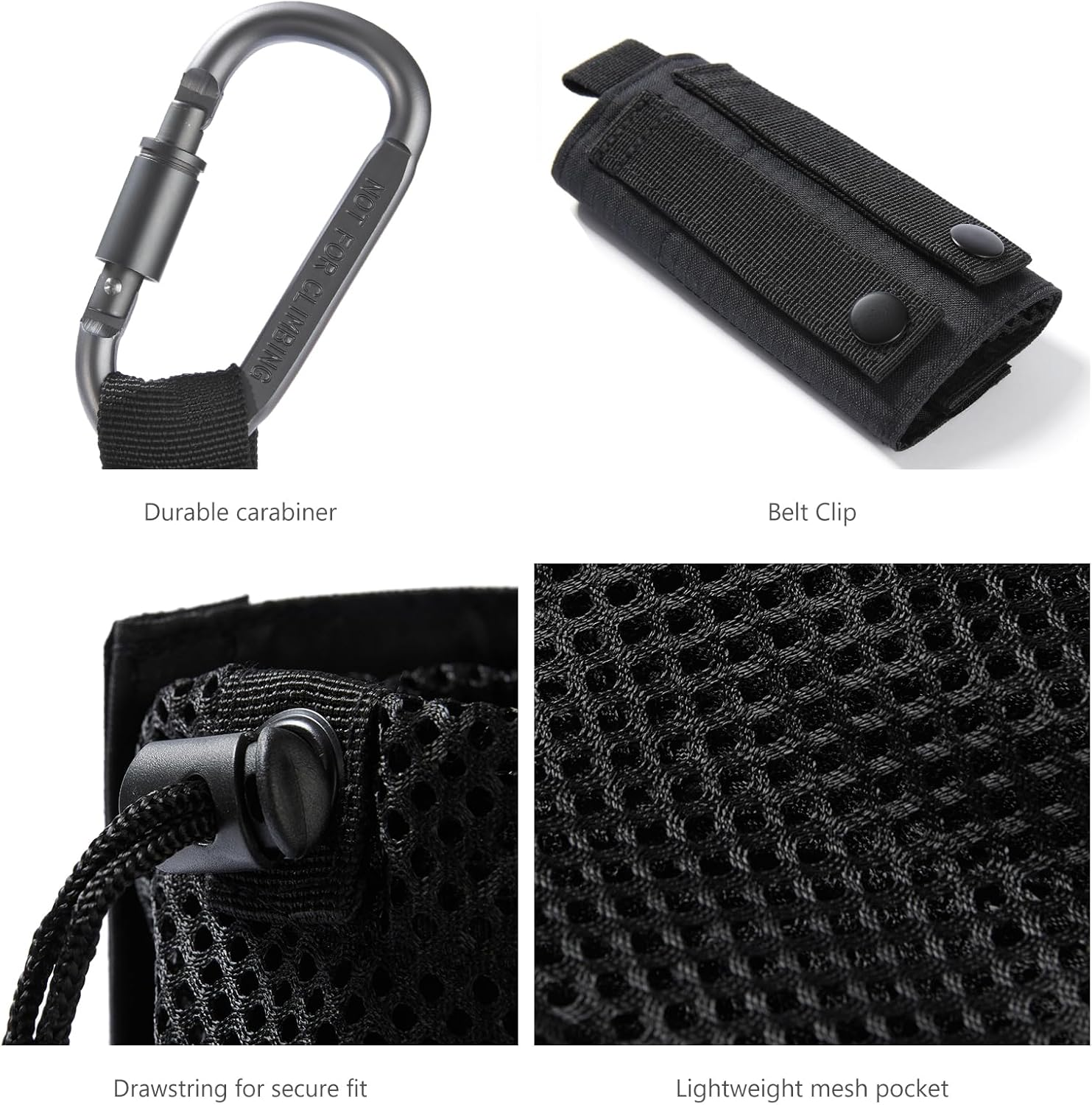 Bassdash Tactical Molle Water Bottle Pouch with Carabiner Foldable Mesh Holder Bag for Travel Fishing Hunting Hiking Outdoor Activities image number 3