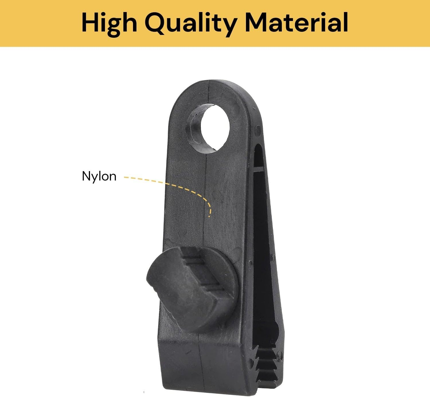 EZONEDEAL 5 Pcs Tarp Clips Heavy Duty Lock Grip, Tent Clamps with Thumb Screw and Bungee Ball Cords Clip & Carabiner for Fixing Tarps, Awnings, Tarpaulin, Camping, Caravan Canopies, Car Cover Clamp image number 6