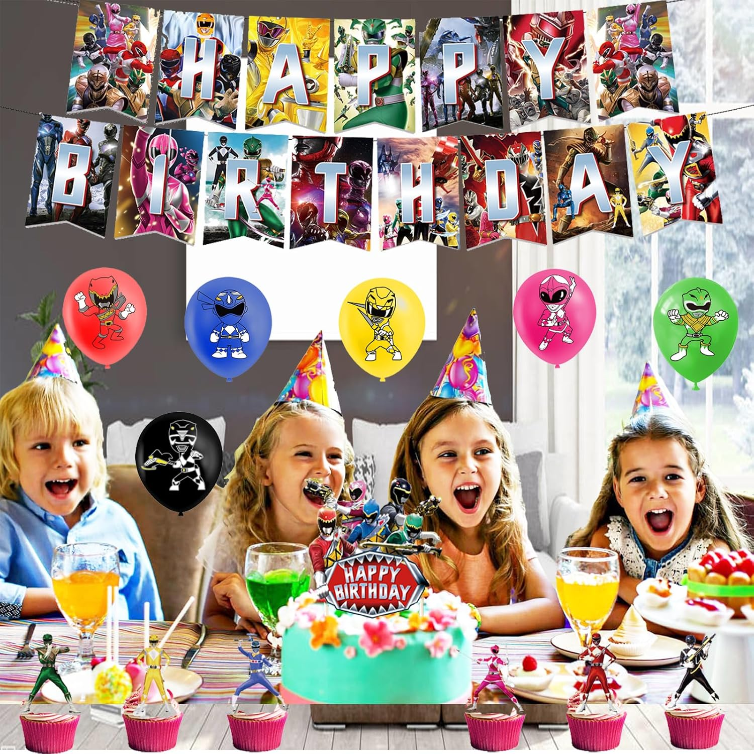Power Rangers Birthday Party Decorations Power Ranger Birthday Decoration Power Rangers Balloon Decorations Power Hero Birthday Balloons Power Hero Cake Decorations Power Ranger Birthday Banners image number 5