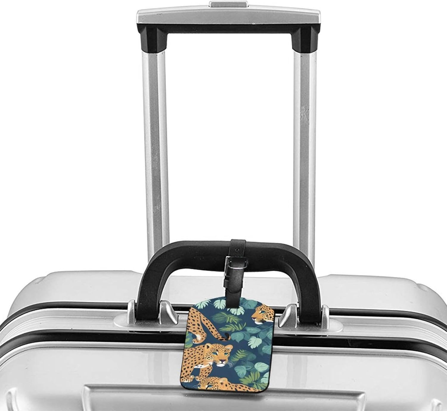 Leopard Print Elegant Tag Stylish Tag Luggage Tag 4.3 X 2.76 Inch for Suitcases Travel Bags image number 1