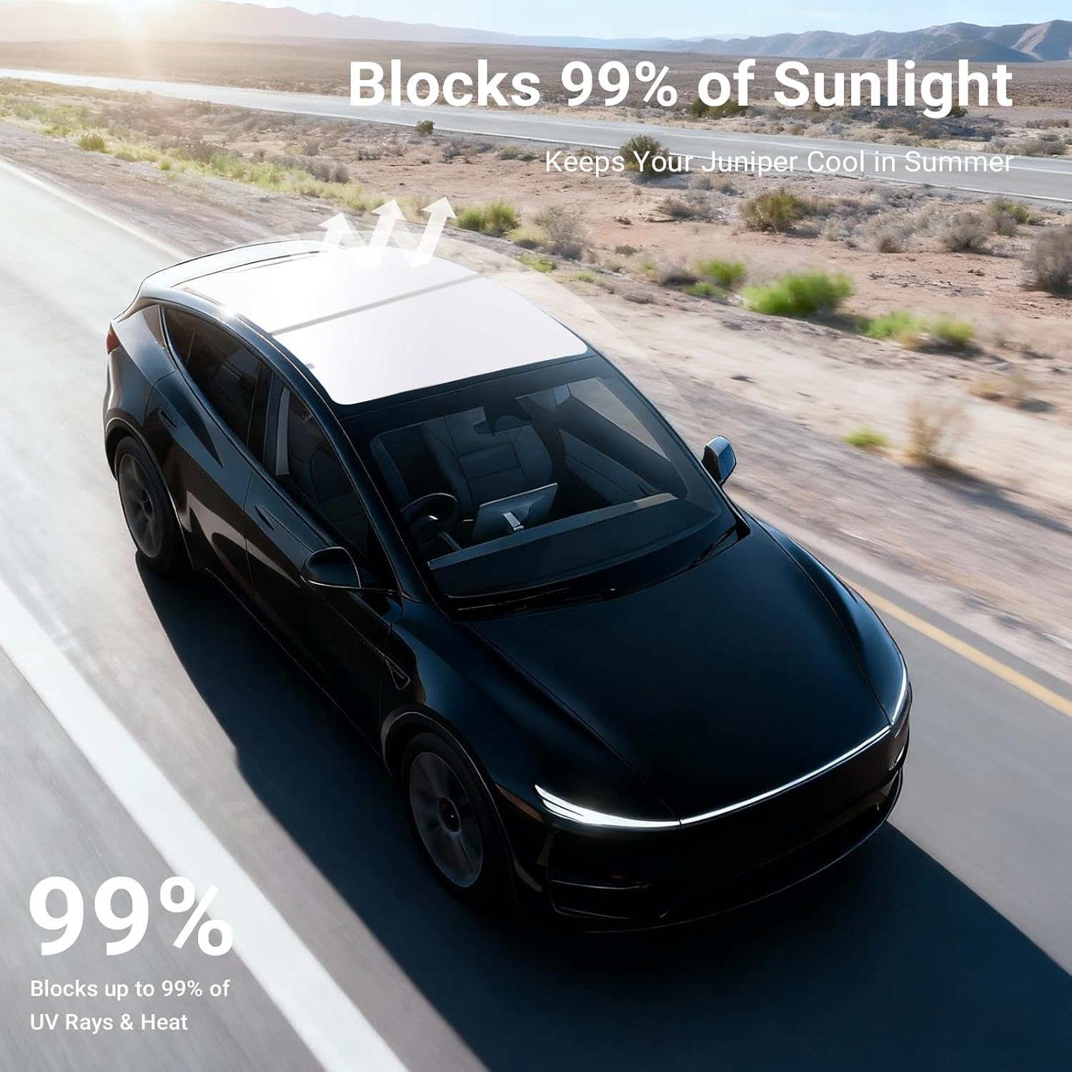 2025 Tesla Model Y Juniper Sunshade Roof &ndash; Foldable Glass Roof Shade [No Sag, No Gaps], Heat-Resistant Layer, Magnetic Fit, 2-Piece Set Gray Interior Accessories for New Model Y image number 4