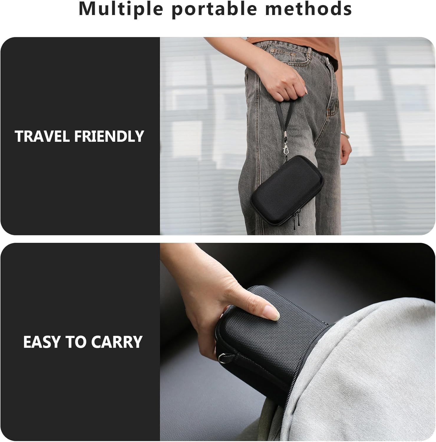 Supmay Hard Travel Case for Canon Powershot G7 X Mark II/ G7 X Mark III Digital Camera, Protective Storage Bag with Zipper Mesh Pocket for Battery Pack, Charging Cable and Other Accessories, Black - Blue image number 3