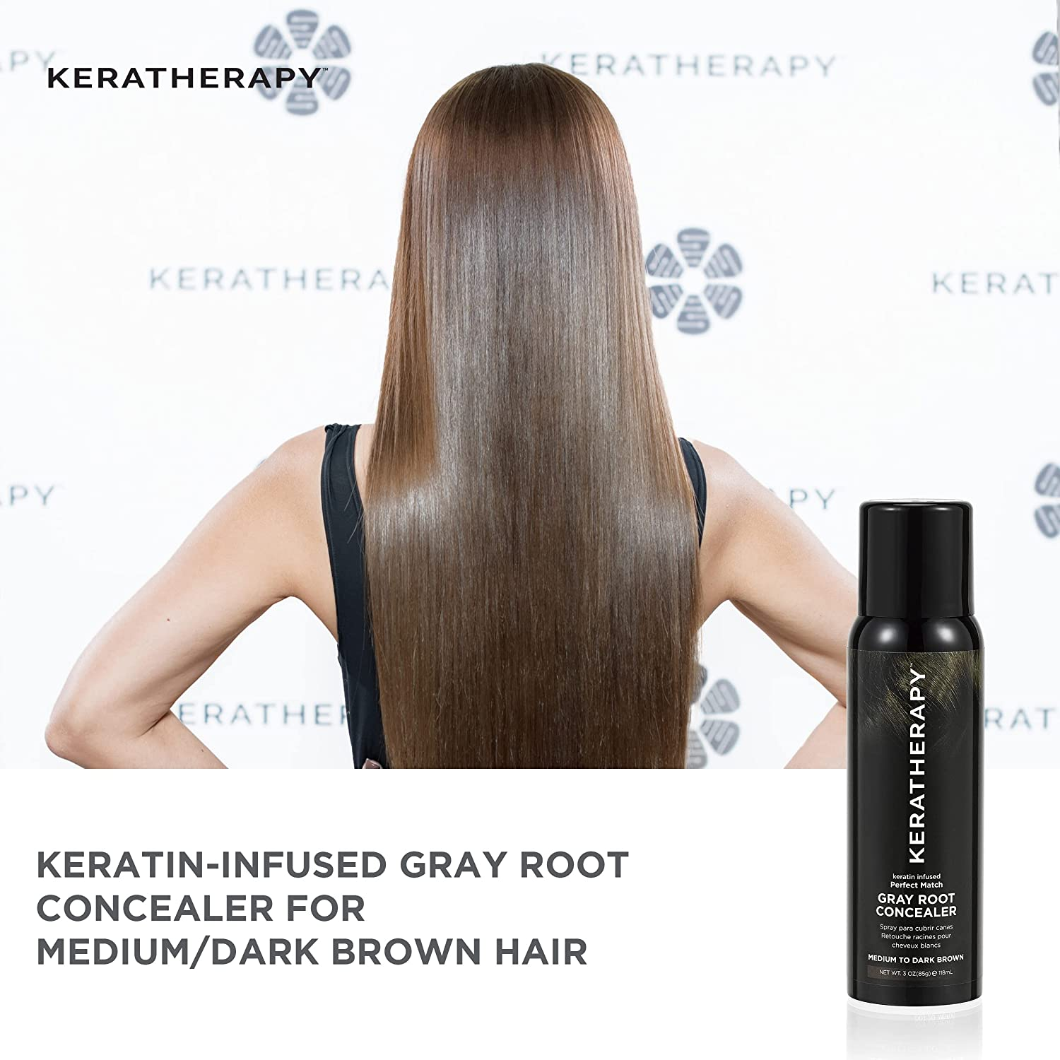 Keratherapy Gray Root Concealer Spray for Black Hair 118 Ml image number 3