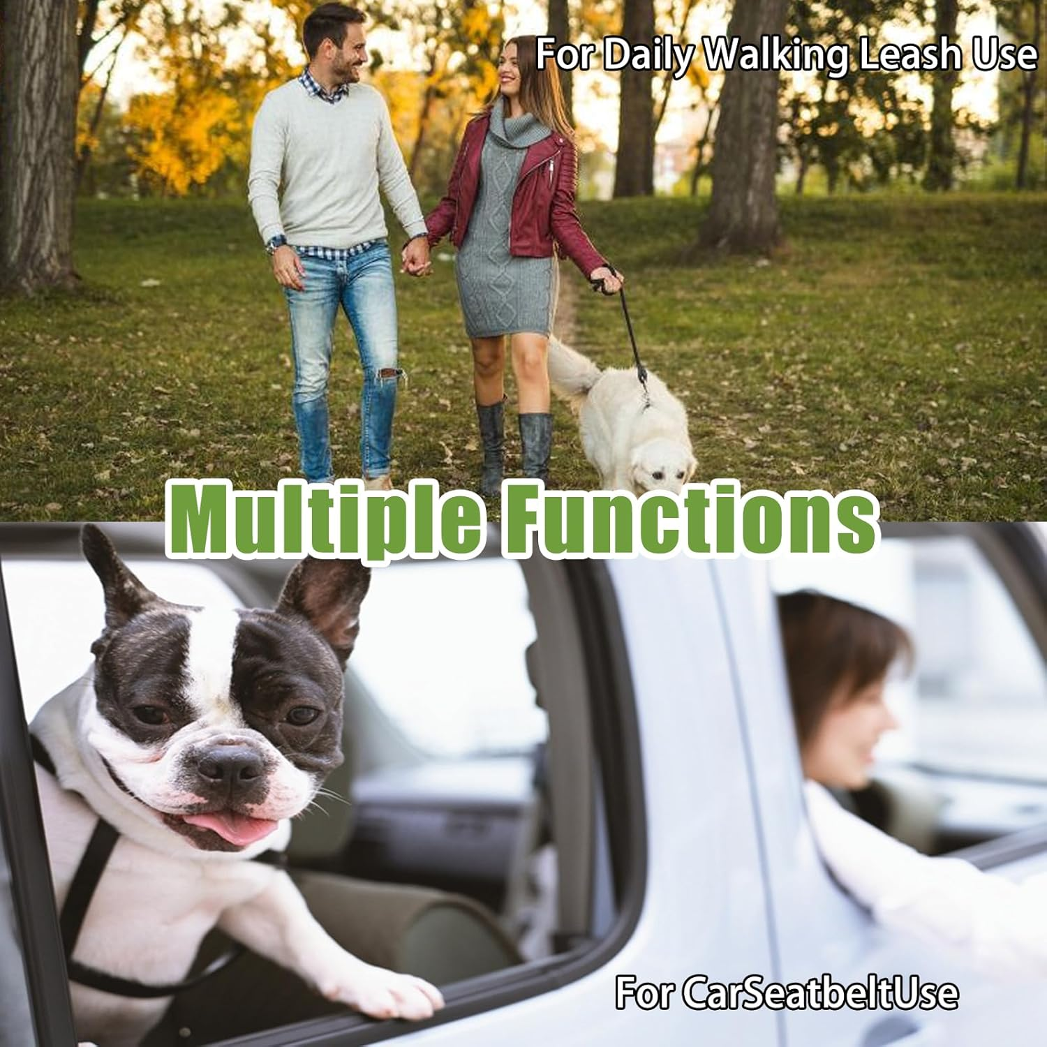 Car Harness for Dogs, Heavy Duty Steel Rope, Pet Dog Seat Belt, Made of Carbon Steel, Chew Resistant Tether Rope, Vehicle Harness with Double Clips and Locking Fastener, 2 Pack image number 4