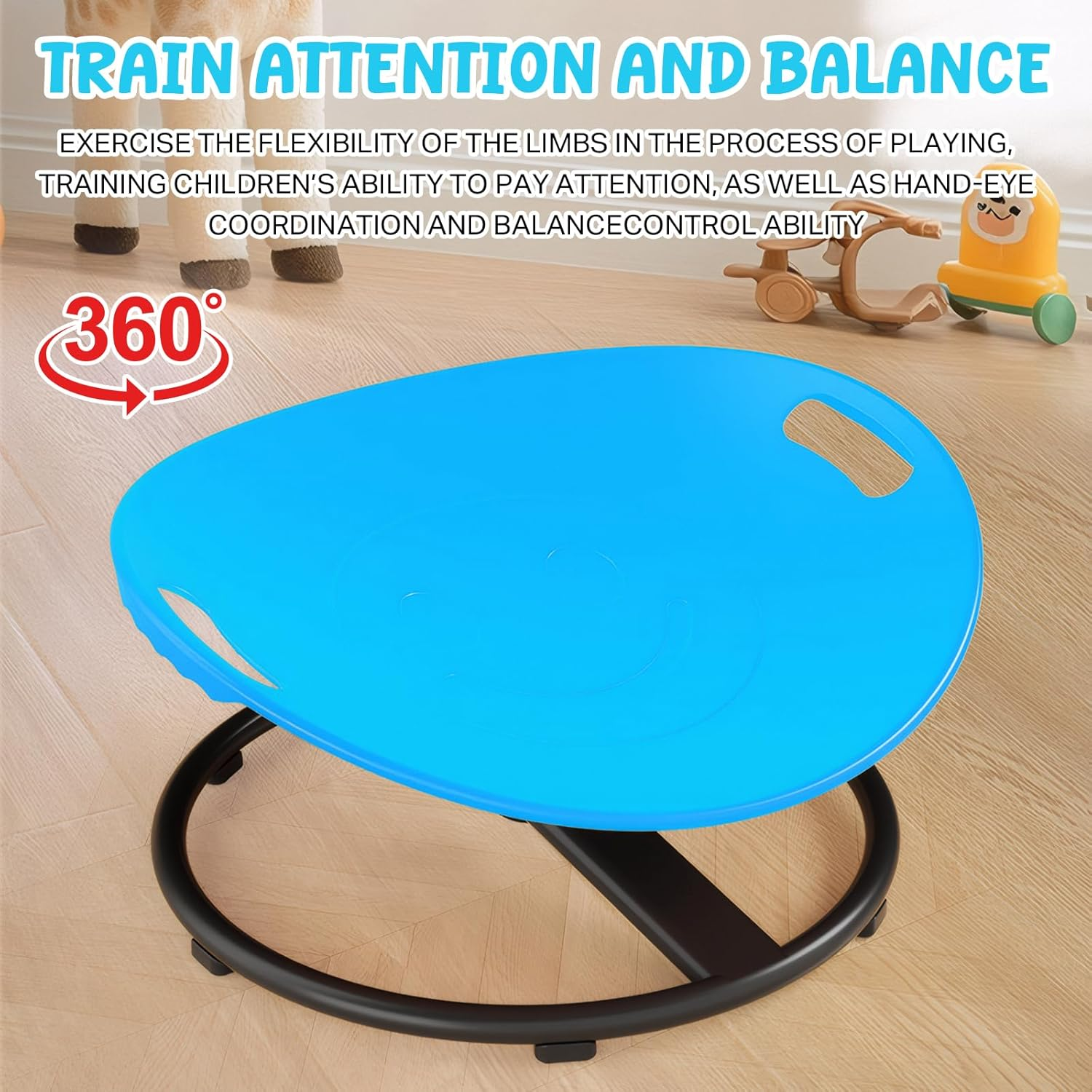 Sensory Swivel Chair, Spinning Chair for Autism Kids with Grips (Blue) image number 2