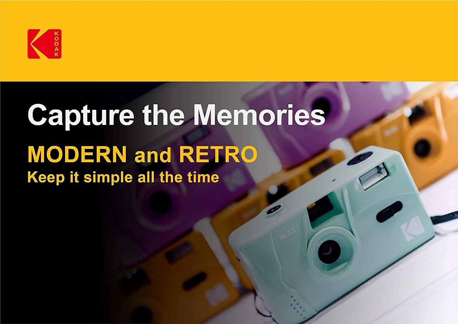 Kodak M35 Film Camera with Flash, Olive Green - Blue image number 5