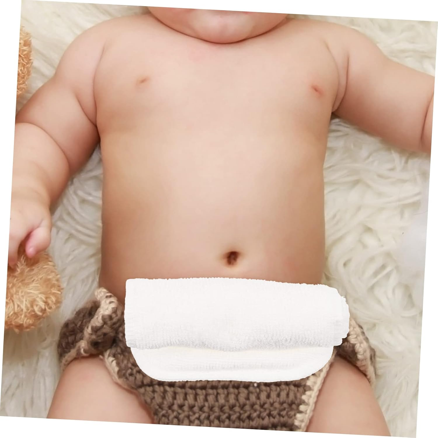 Ifundom 8Pcs Reusable Soft Double Layer Baby Cloth Diapers Liners for Newborns White Washable and Comfortable Diaper Inserts for Infants for Everyday Use image number 6