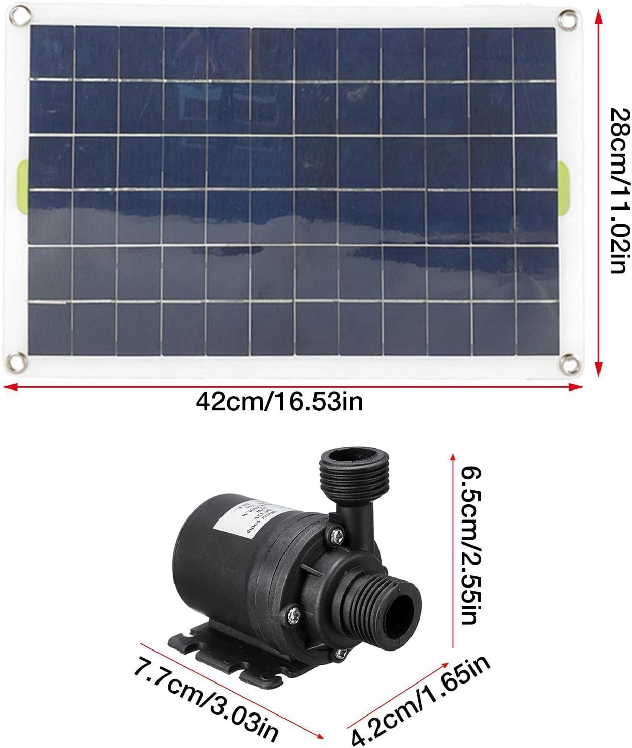 Solar Fountain Pump for Bird Bath | Water Garden & Pond Pumps - 30W Outdoor Watering Submersible Pump for Garden, Ponds, Hummingbird Garden image number 1