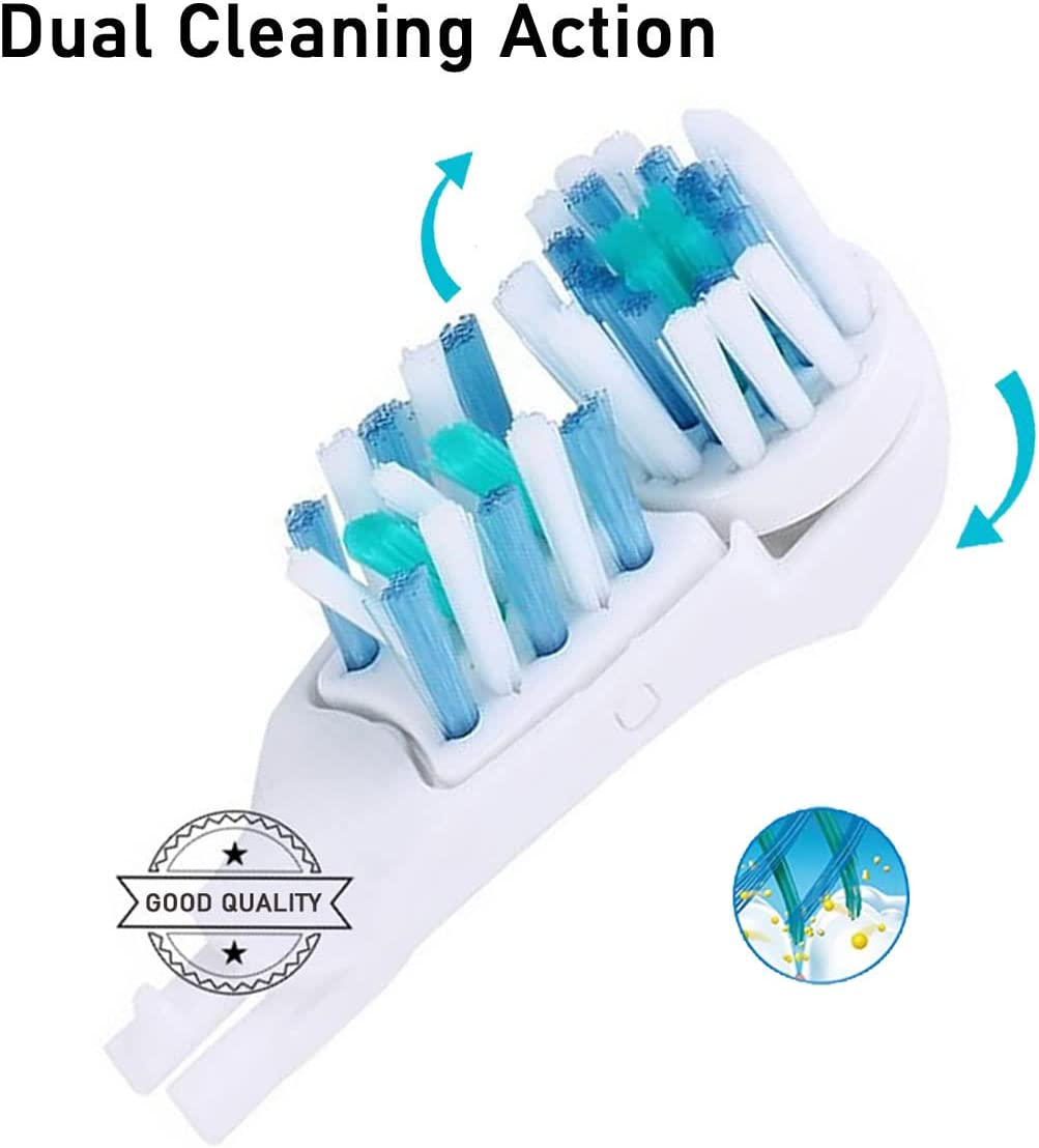 Sensitive Replacement Toothbrush Heads Compatible with Oral-B Cross Action Power 3733 4732,Rotating Powerhead and Crisscross Bristles 8 Pack (White, M) image number 3