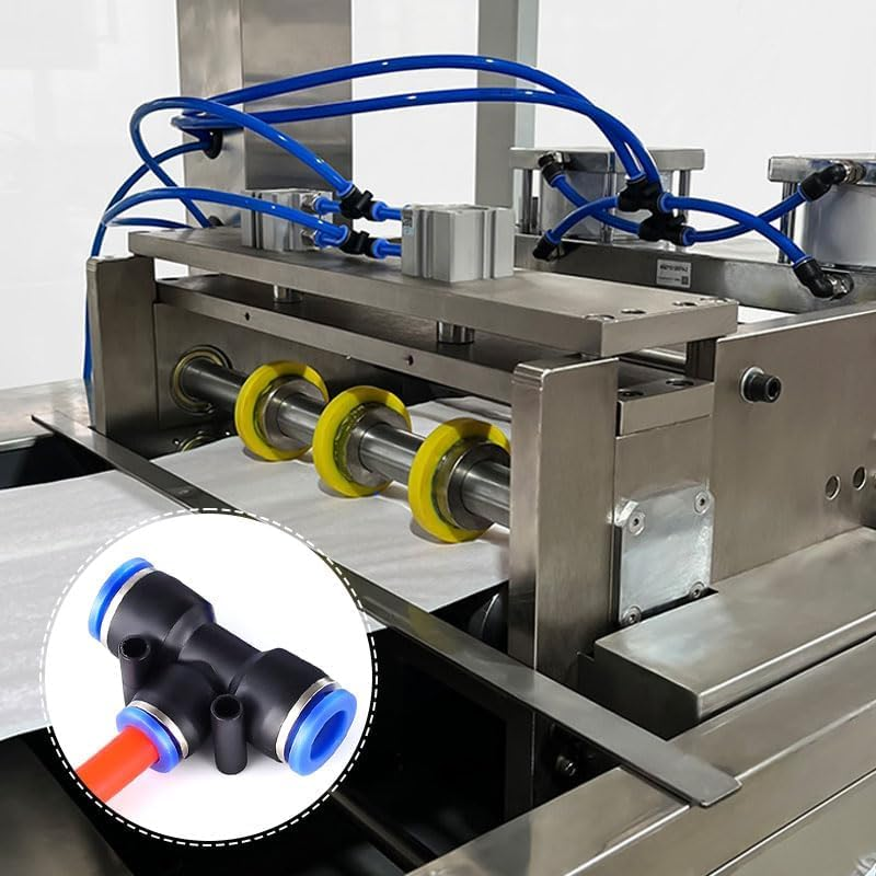 10Pcs Push to Connect Pneumatic Quick Fittings (Y Splitters,1/4In-6Mm) image number 1