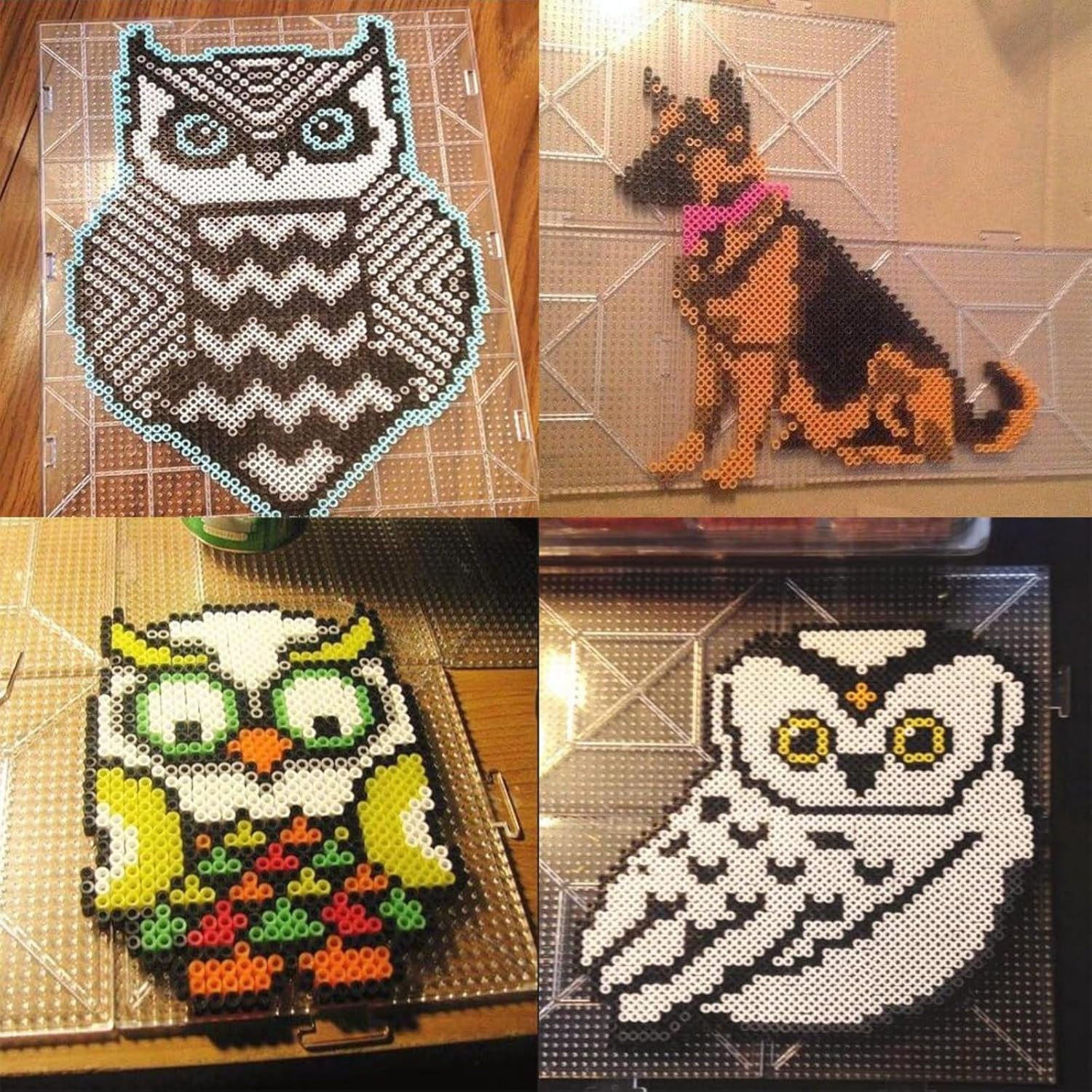 MILIOG Large Clear Plastic Fuse Bead Boards Kit, Pegboards for Kids Crafts with Storage Case image number 2