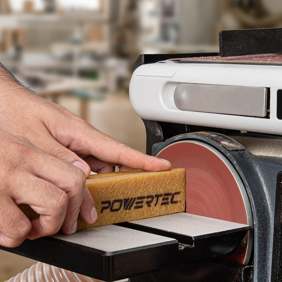 POWERTEC 71002-P2 Abrasive Cleaning Stick for Sanding Belts & Discs 8-1/2" 2PK | Natural Rubber Eraser - Woodworking Shop Tools for Sanding Perfection