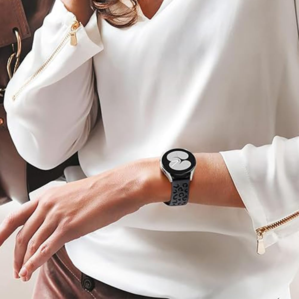 BYISYUE Leopard Replacement Band for Amazfit GTR Mini/Gtr 42Mm/Gts 4/GTS 4 Mini/Gts 3/GTS 2/2E/2 Mini, 20Mm Silicone Sport Watch Strap for Amazfit Bip 3/3 Pro/S/S Lite/U/U Pro - Blackrose image number 7