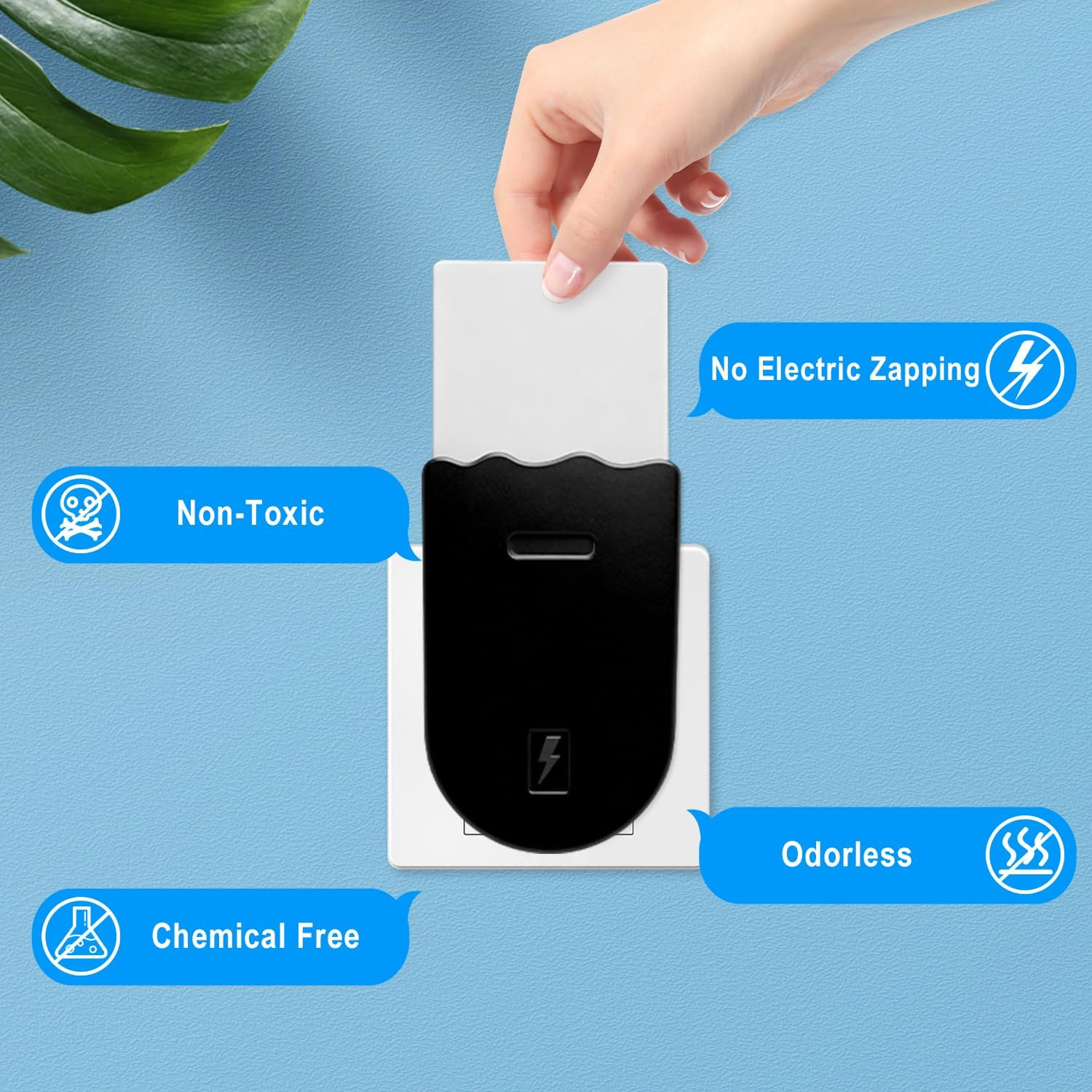 Yakiter 2 Pack Indoor Plug-In Mosquito Killer, Flying Insect Trap for Flies, Fruit Flies, Moths & Gnats, UV Attractant Catcher & with Adjustable Brightness Night Light,10Pcs Adhesive Cards(Black) image number 2