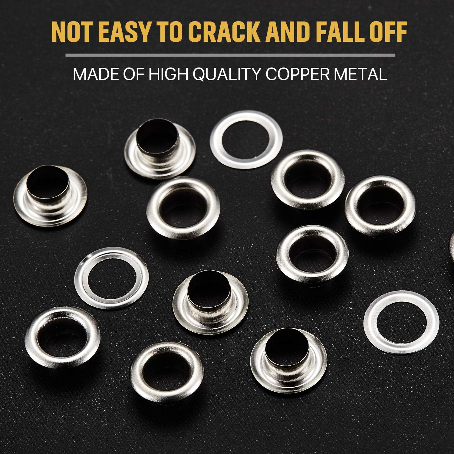 Pangda Grommet Tool Kit, Grommet Setting Tool and 100 Sets Grommets Eyelets with Storage Box (3/16 Inch inside Diameter)