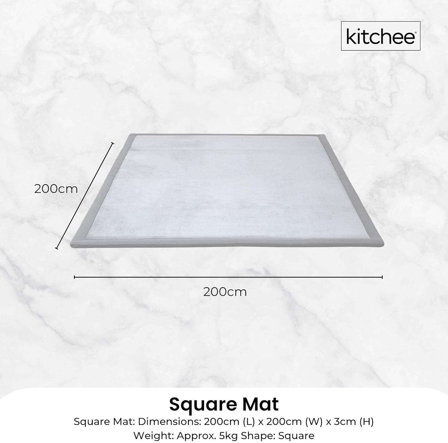 Kitchee Kids Foam Floor Play Mat 200X200Cm &ndash; Padded Thick Soft Tatami Style Grey image number 2