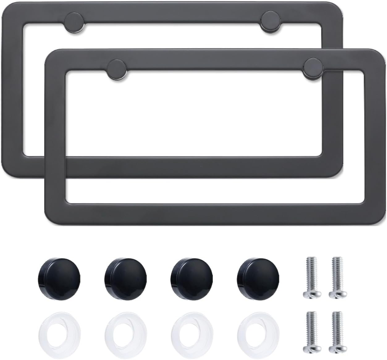 Bling License Plate Frame for Women,2 Pack Premium Stainless Steel Rhinestone Car License Plate Holder,Handmade Glitter Crystal Diamond Lincense Plate Cover,Bedazzled Sparkly Caps-Pink