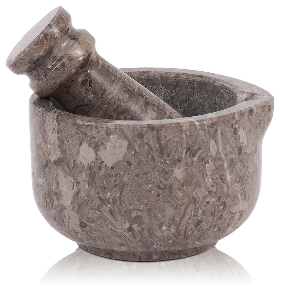 Marble Mortar and Pestle 2'' Inches White Handmade Mortar and Pestle Set for Kitchen Accessories - Mortar and Pestle for Spice Grinder Manual, Pestle and Mortar Bowl, Mini Crusher Bowl