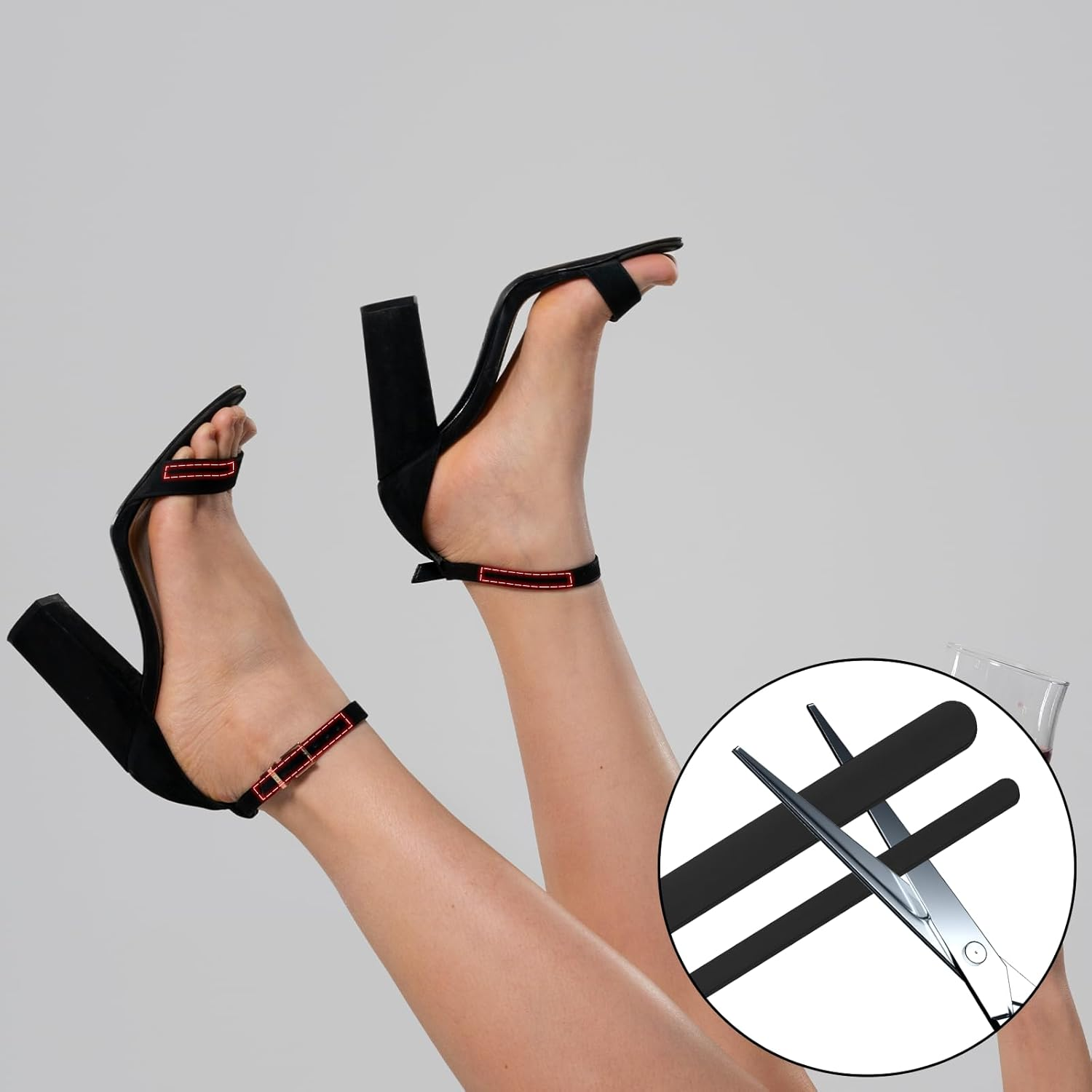 NILLOS Heel Handles Pads, 18 PCS Slingback Heel Strap for Relief of Foot Pain (3 Colors) image number 3