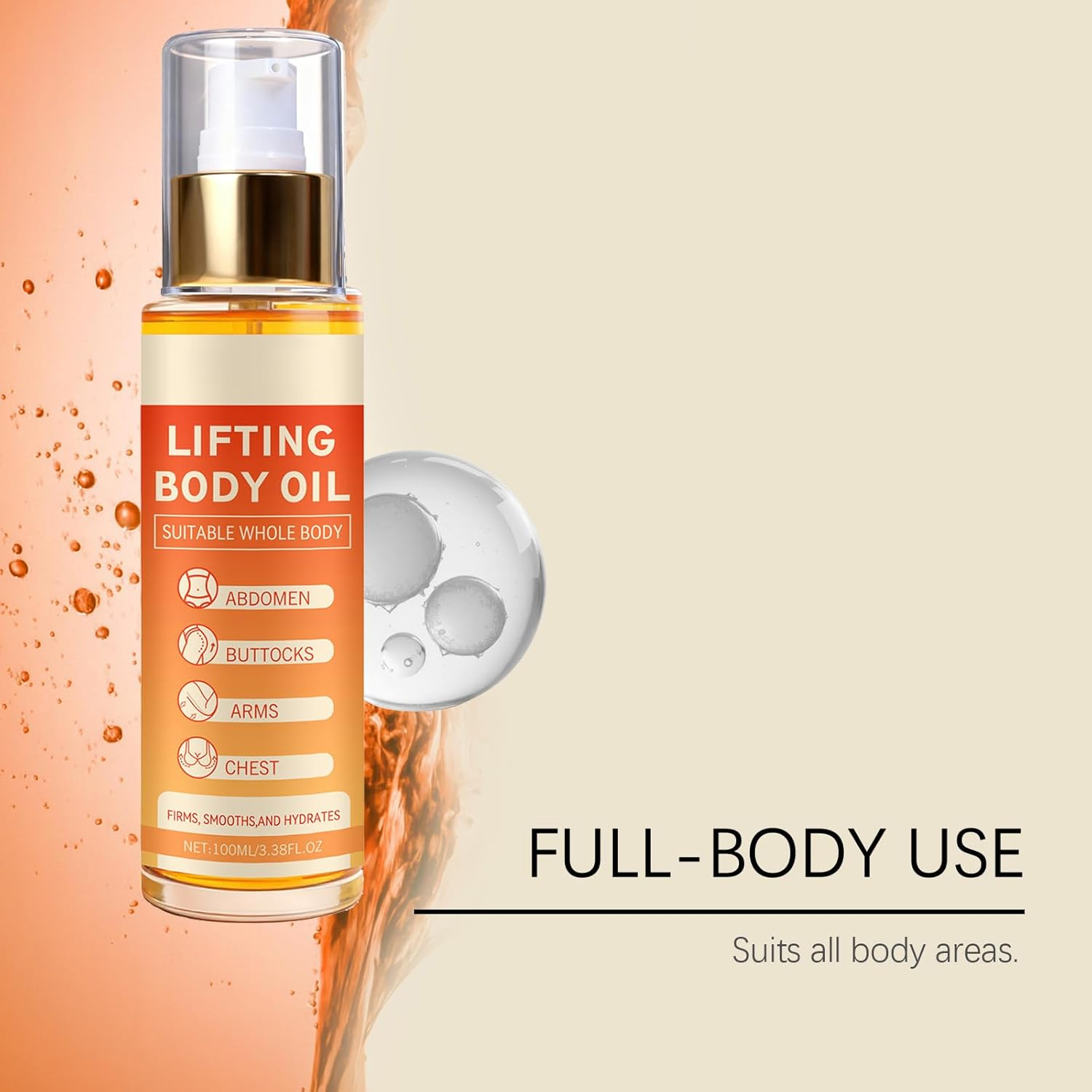 Anti-Aging Face Serum Infused Body Firming Oil - Glow Remedy for Sagging Areas, Body Firming Moisturizing Oil, Deep Moisturizing Massage Oil for Dry Skins (6Pcs) image number 4