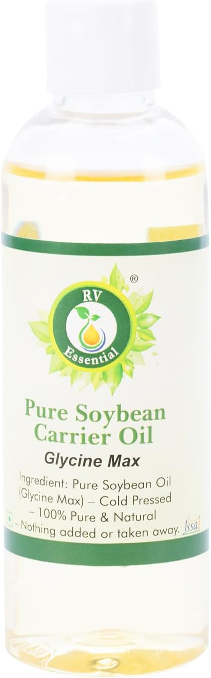 Soybean Oil | Glycine Max | for Skin | for Hair | for Cooking | for Face | Soyabean Oil | 100% Pure Natural | Cold Pressed | 100Ml | 3.38Oz by R V Essential