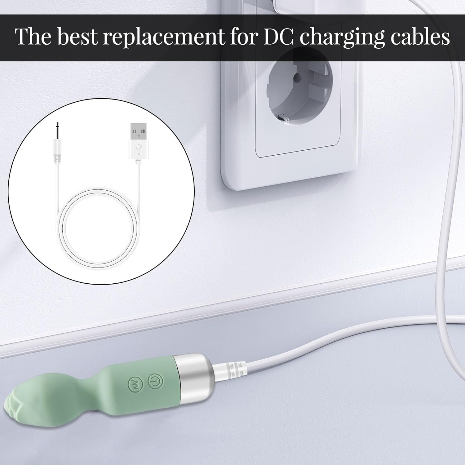 Vibrator Charger, 3Pcs 2.5Mm Charging Cable, Charger Cable, Fast Charging Replacement USB Charger Cable, Replacement USB to Dc Charging Cable, Dc Charger Cord(2.5Mm 16Mm for Massager) image number 2