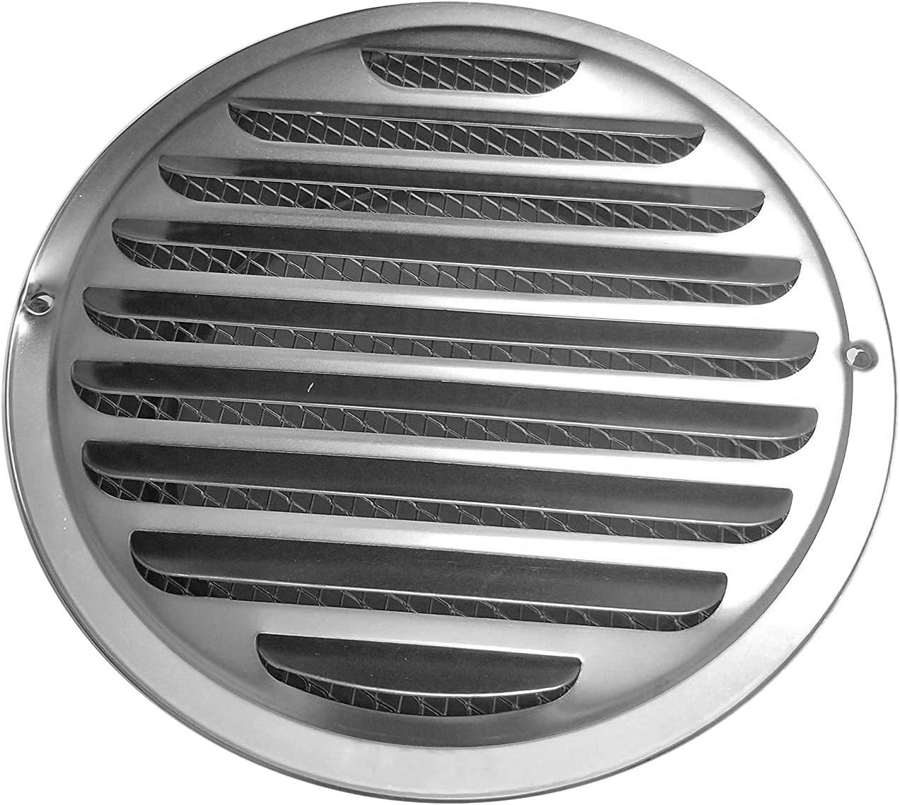 6 Inch Louvered Grille Cover Vent Hood Wall Air Vents with Built-In Fly Screen Mesh - 304 Stainless Steel Ventilation Outlet image number 2