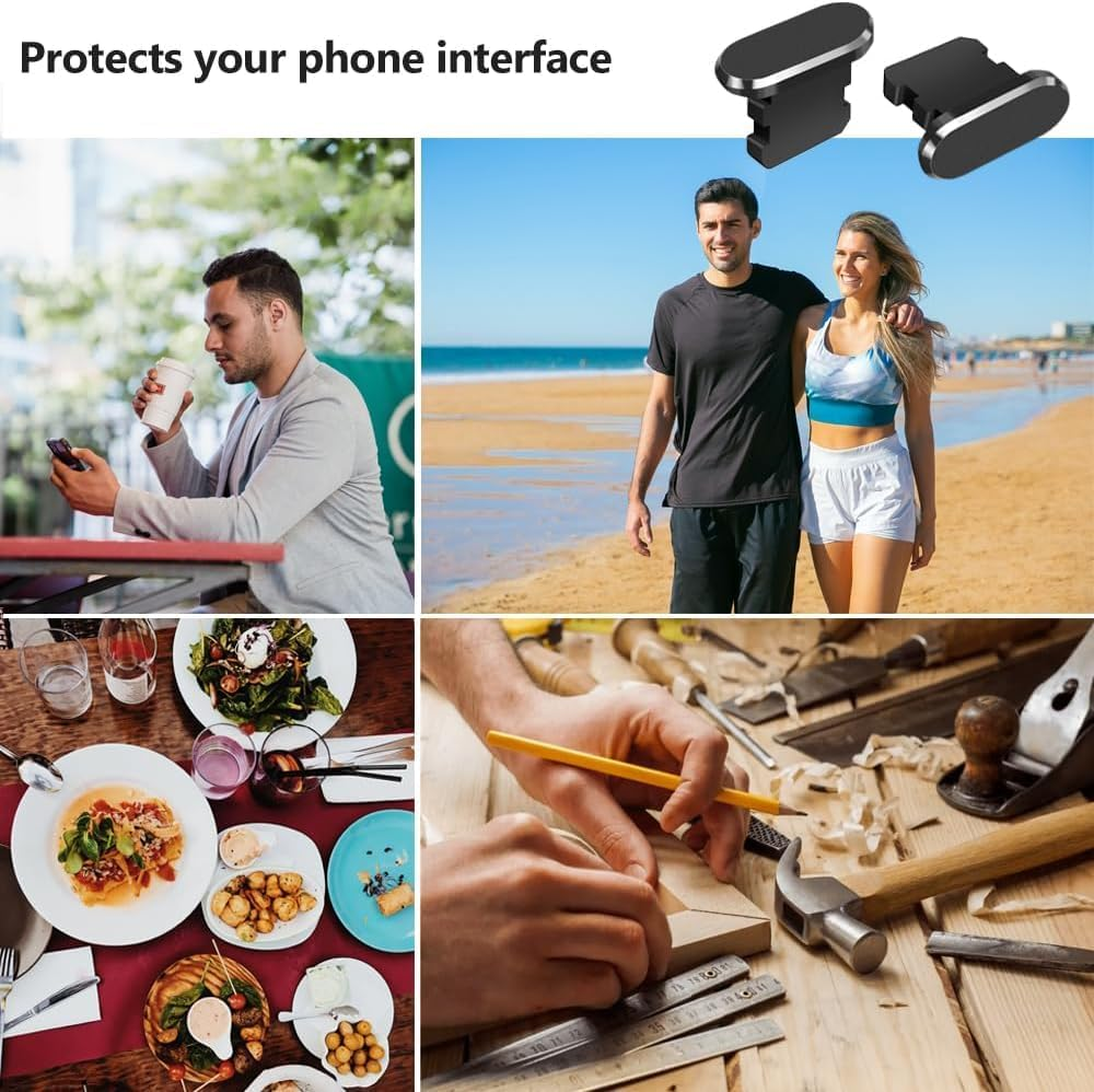 Anti Dust Plug for Iphone, 4 Pack Iphone Dust Plug Cover Charging Port Protector Cap with Cleaning Brush for Iphone 14 Pro Max 13 12 11 Airpods Ipad, All Lightning Port Devices image number 4