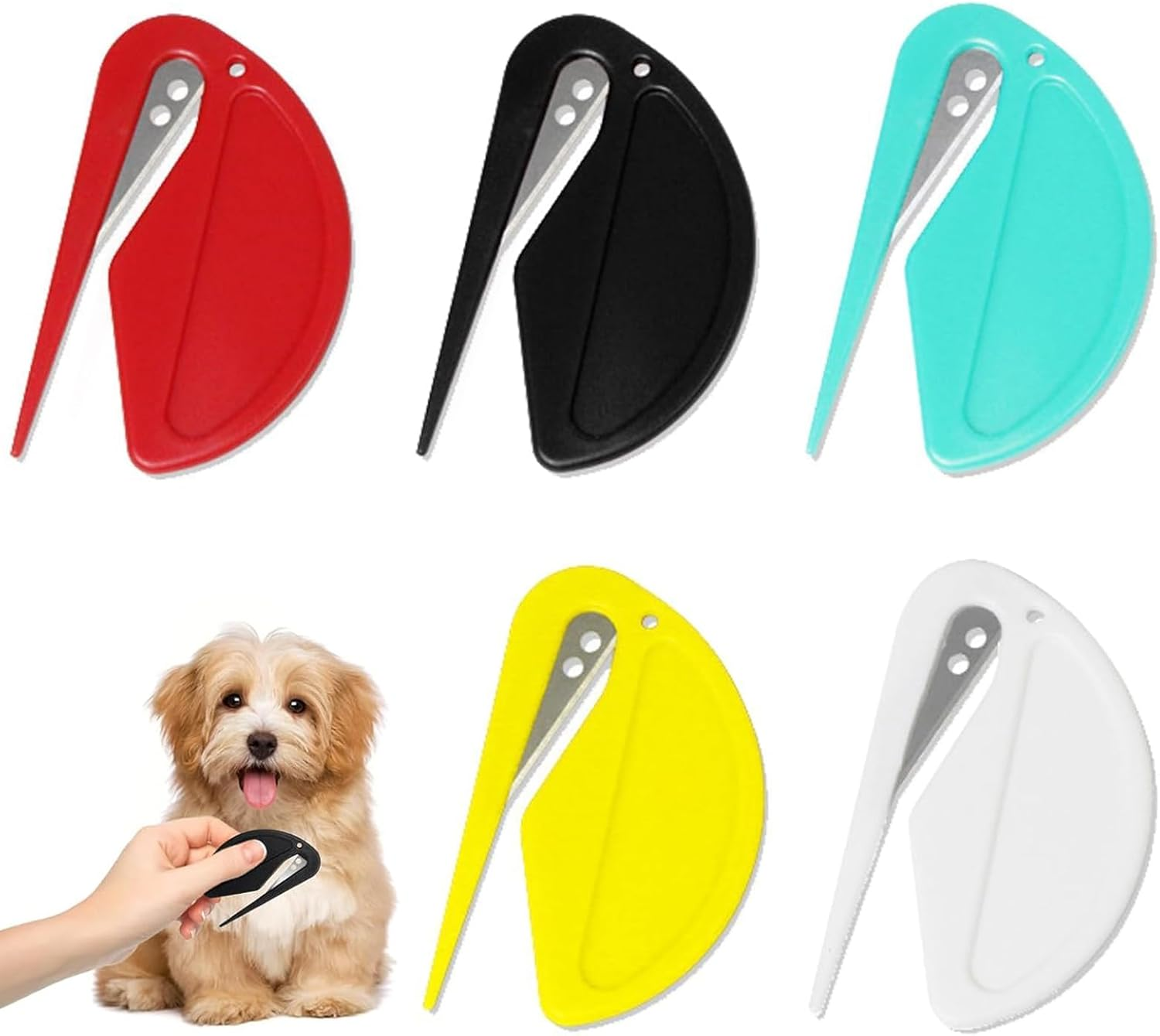 GIONAR Pack of 5 Letter Opener, Dematting Knife, Envelope Cutter, Plastic Cutter, Knot Comb for Cats, Dematting Comb for Dogs, Efficient Grooming for Cats and Dogs image number 2