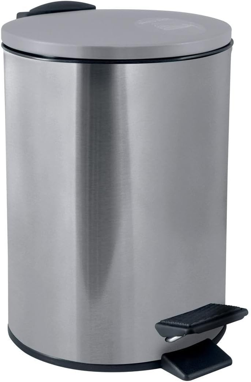 Spirella Adelar Cosmetic Bin 3 Litres Stainless Steel with Soft-Close Mechanism and Inner Bucket Bathroom Rubbish Bin Soft Close Black