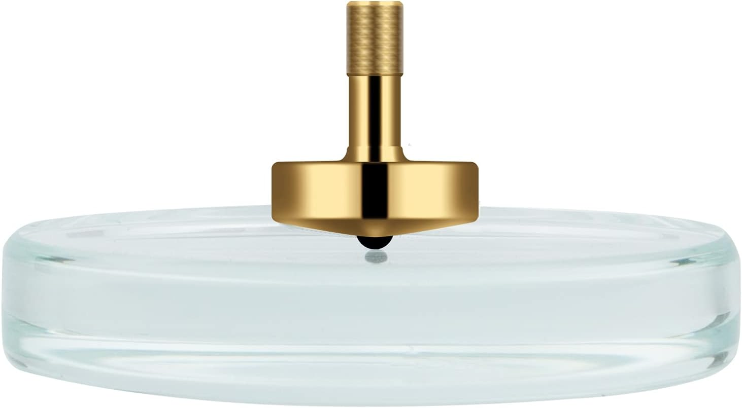 Djuiinostar Spinning Top: Long Lasting (5-8 Minutes), with Glass Base (Diameter: 3.15"; Focal Length: -30Cm; Edge Polished) and Carry Case, CNC Machined, Time Killer, EDC Desk Toy, Fancy Gift DST-820B