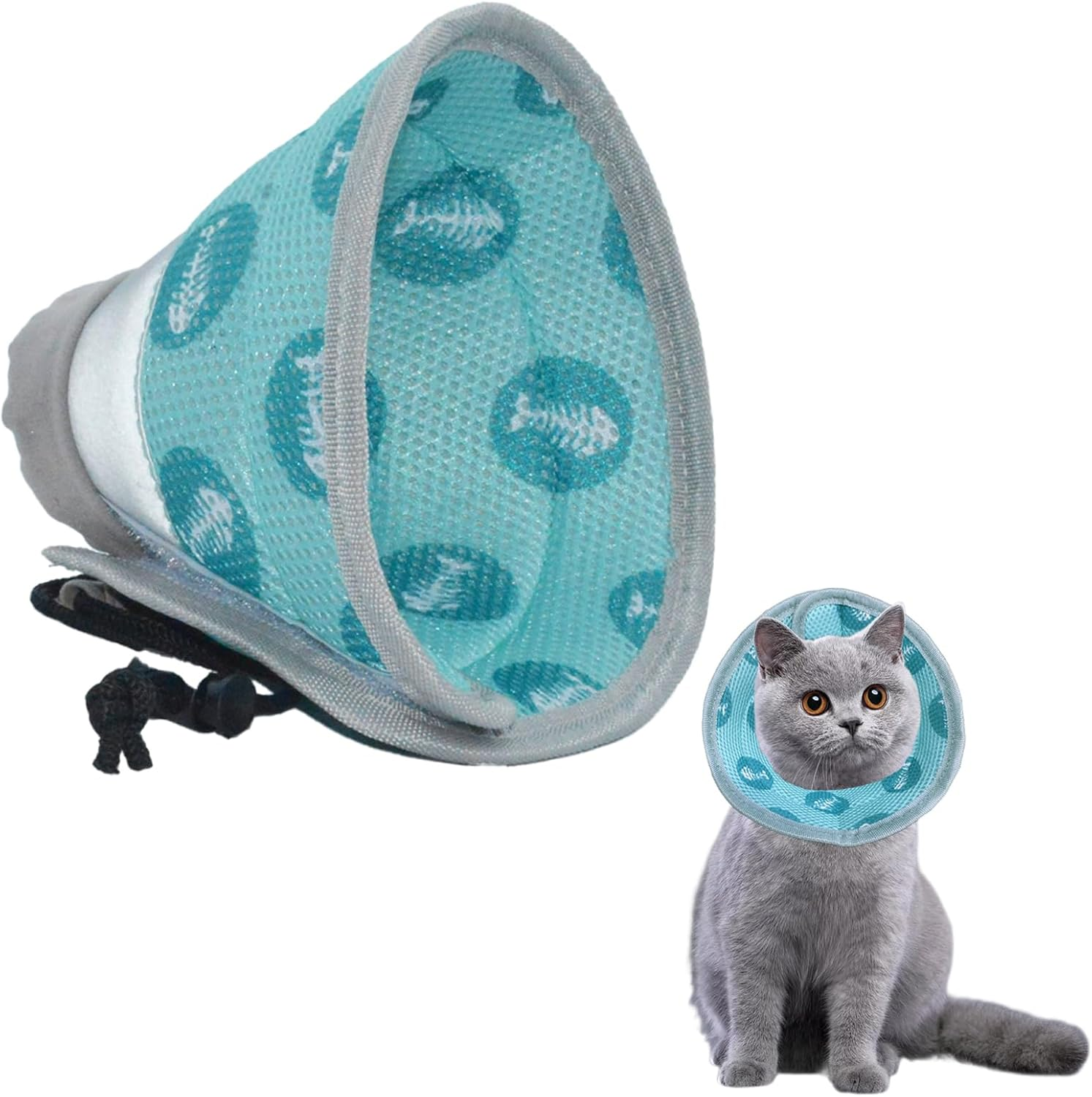 Cat Collar Soft Adjustable Cat Collar Protect Neck after Surgery Stop Licking Medium image number 3