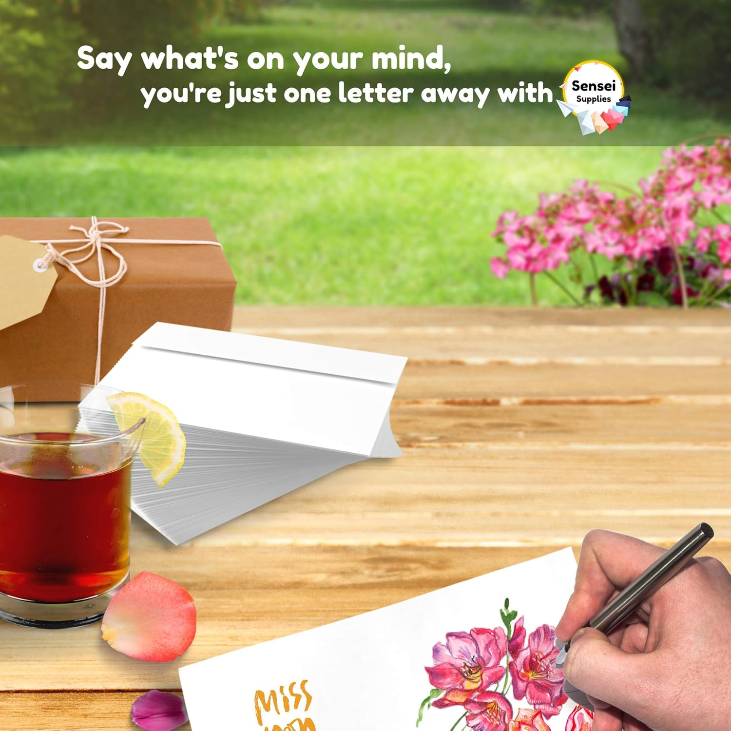 110 5X7 White Invitation Envelopes - for 5X7 Cards - A7 - (5 &frac14; X 7 &frac14; Inches) - Perfect for Weddings, Graduation, Baby Shower - 120 GSM - Peel, Press & Self Seal - Square Flap image number 3