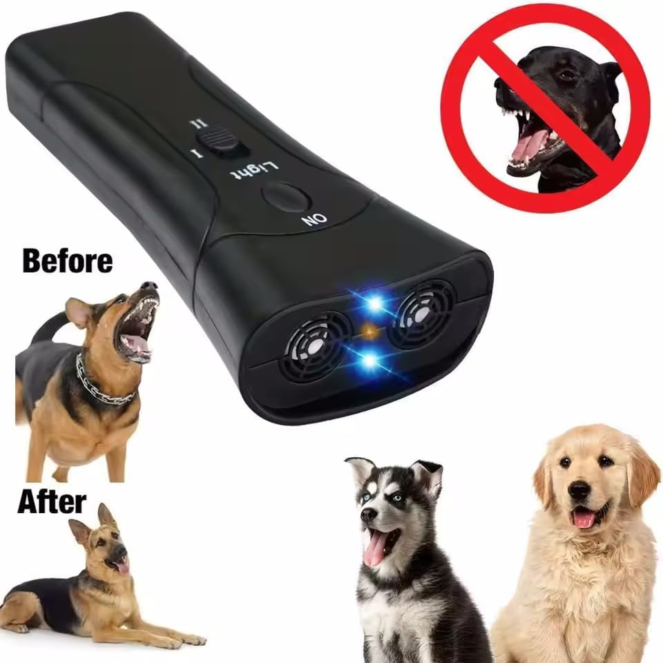 Plastic Ultrasonic Dog Repeller Deterrent,Led Light anti Barking Equipment Dog Control Training image number 3