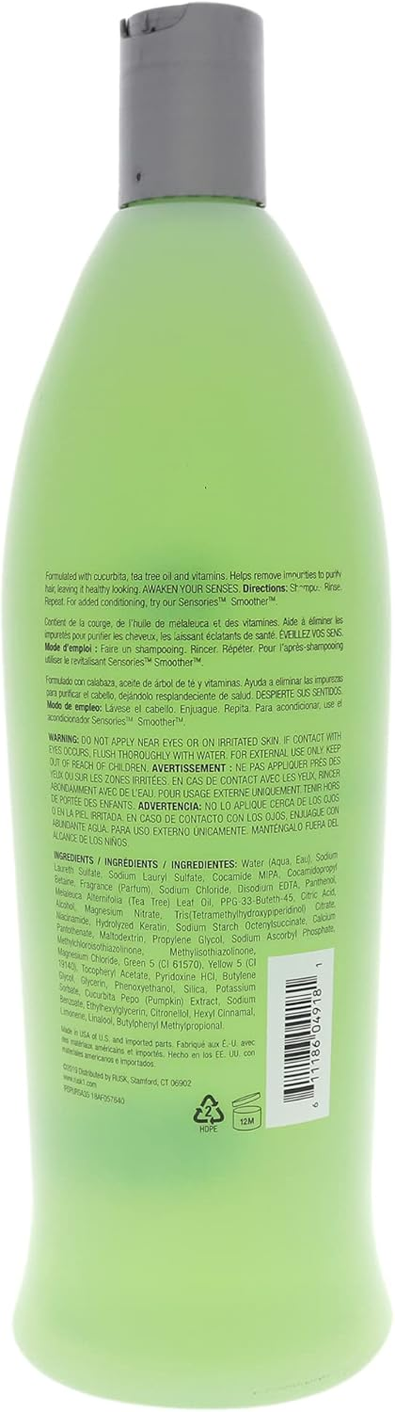 Sensories Purify Cucurbita Tea Tree Oil Shampoo by Rusk for Unisex - 35 Oz Shampoo