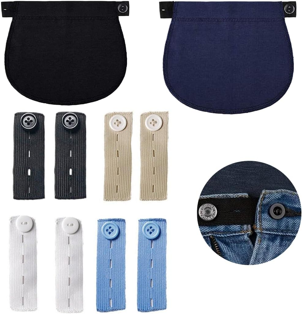 Pack of 10 Trouser Waistband Extensions, Trouser Extension, Pregnancy Trouser Extension, Comfortable and Adjustable Trouser Extension for Pregnant Women image number 2