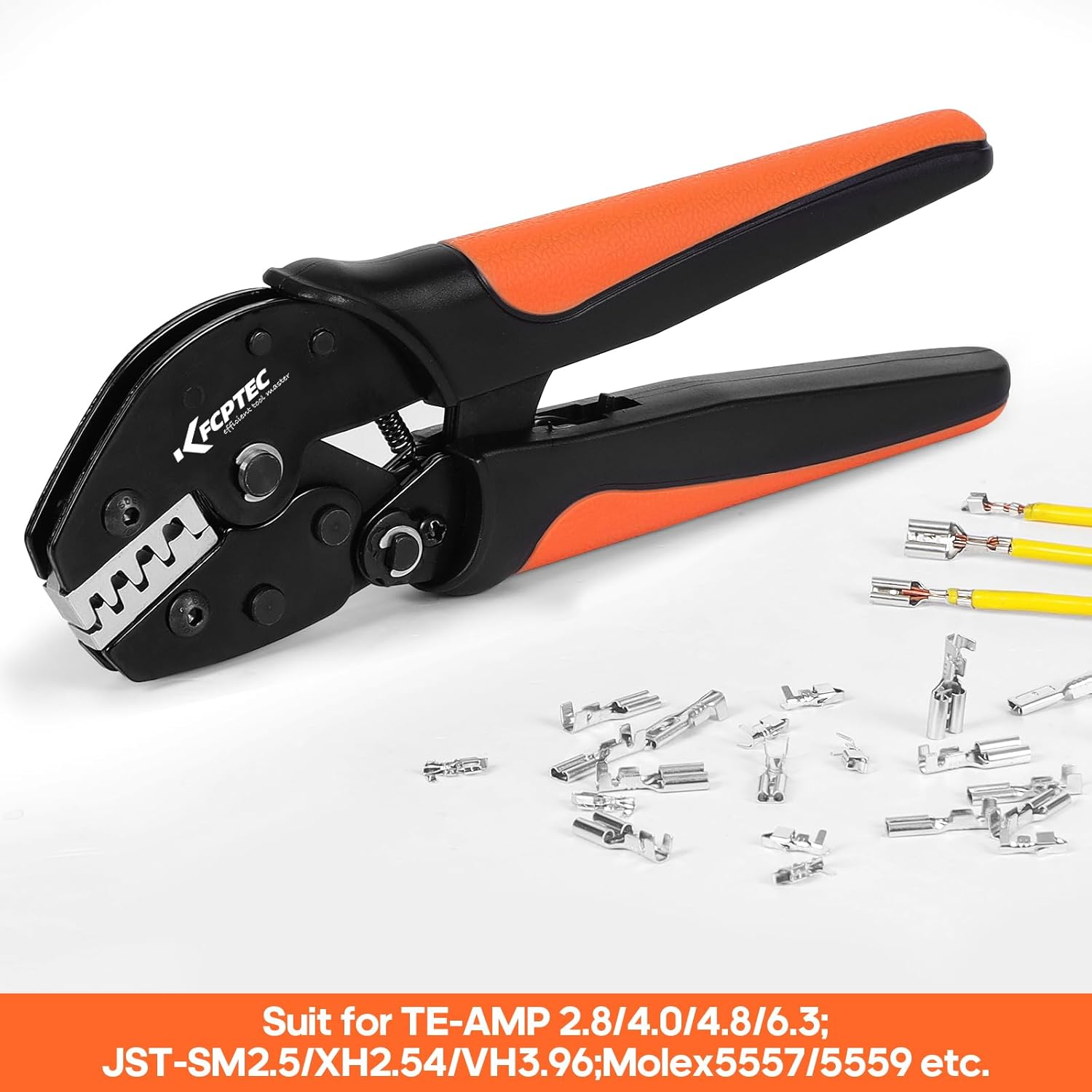 KF CPTEC Crimping Tool for Non-Insulated Terminals | Electrical Crimping Tools | Fits Molex, Dupont, JST, TE, EPC, Pcie, SATA Pins, AWG 24&ndash;16 (0.25&ndash;1.5Mm&sup2;)