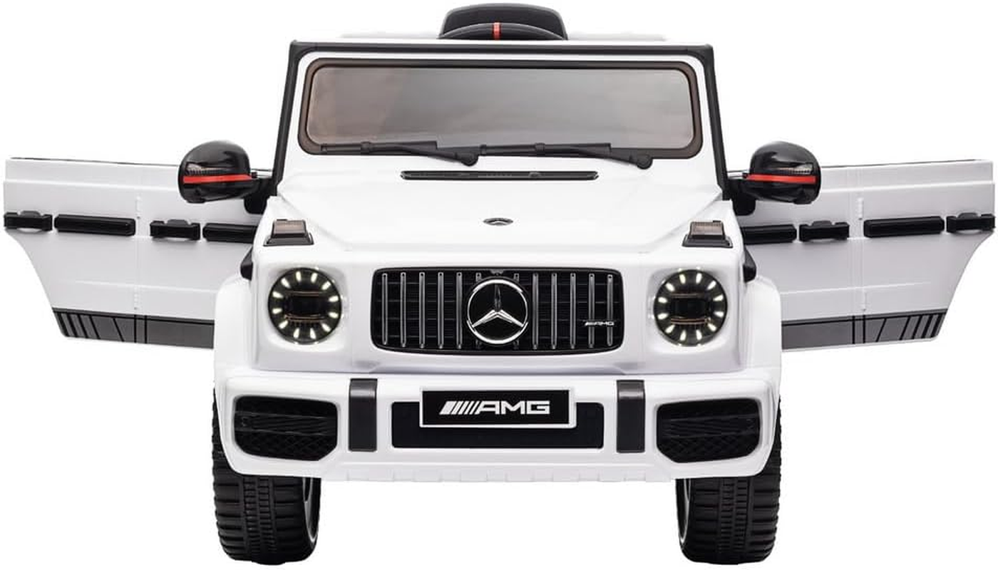 Mercedes-Benz Kids Ride on Car SUV, AMG G63 Licensed Remote Control 12V Battery Built-In Music 30Kg Capacity Safety Seat Belt Electric Cars for Toddlers Baby Walkers Little Tikes Kid Toy White image number 2